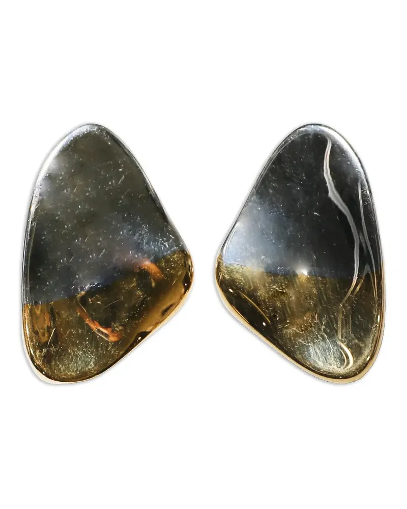 PANCONESI two-tone pebble earrings - Silber Silber
