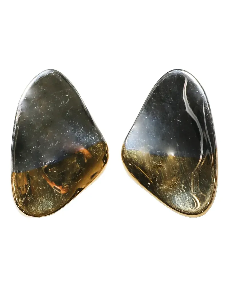 PANCONESI two-tone pebble earrings - Silber Silber