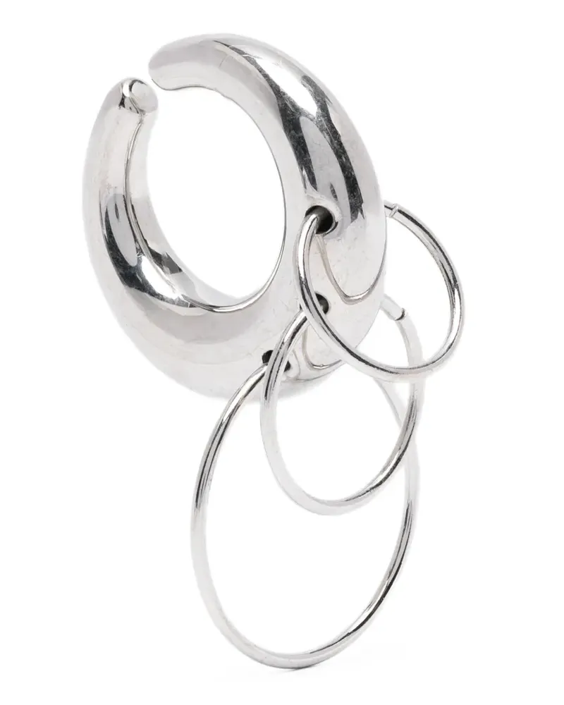 PANCONESI Silberfarbene Hängeohrringe Silber