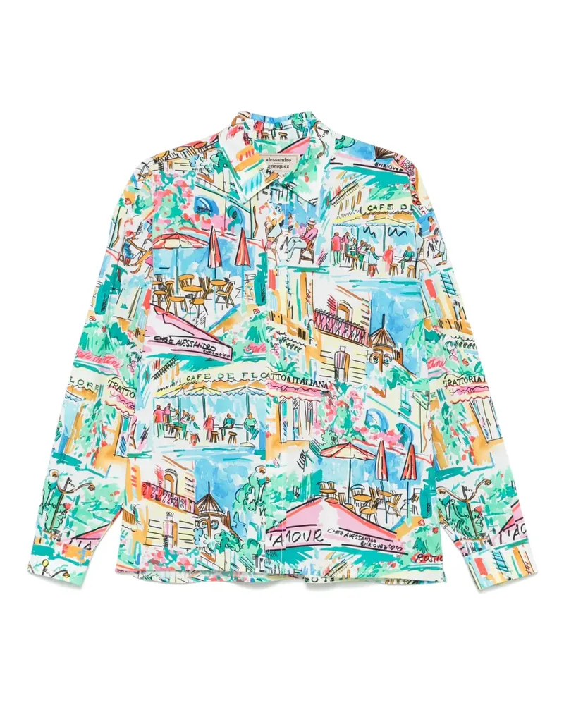 Alessandro Enriquez Hemd mit Print - Rosa Rosa