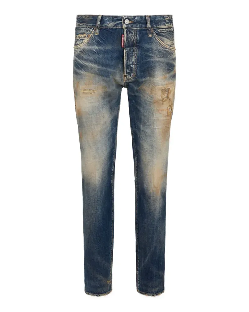 Dsquared2 Teddy Jeans in Distressed-Optik - Blau Blau