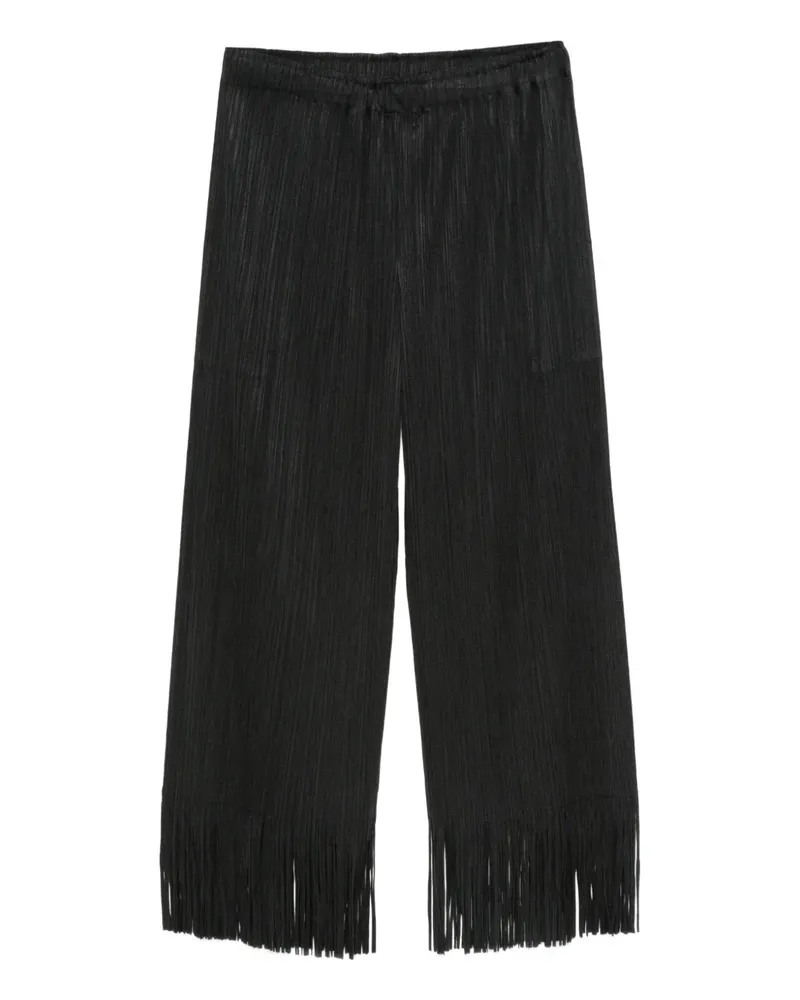 Issey Miyake pleated fringe trousers - Schwarz Schwarz