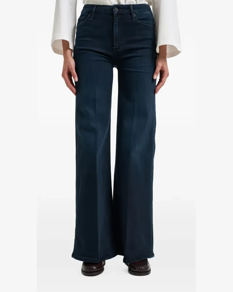 Mother High-Waist-Jeans mit weitem Bein - Blau Blau