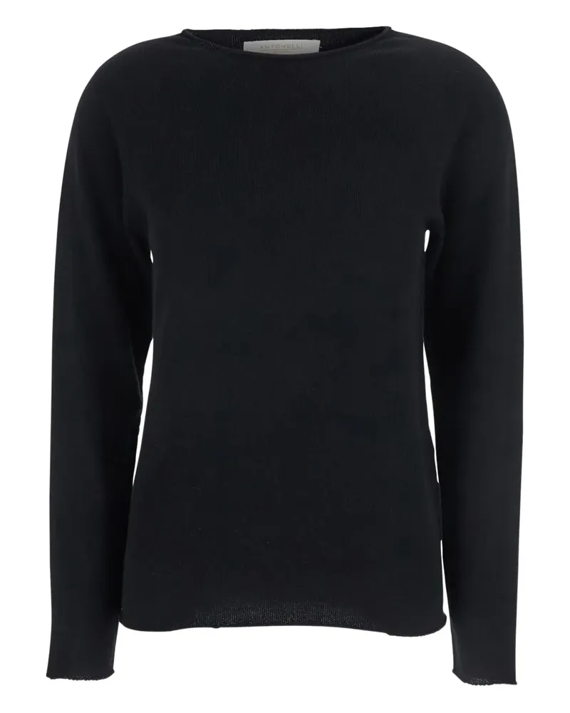 Antonelli Firenze Ungesäumter Pullover - Schwarz Schwarz