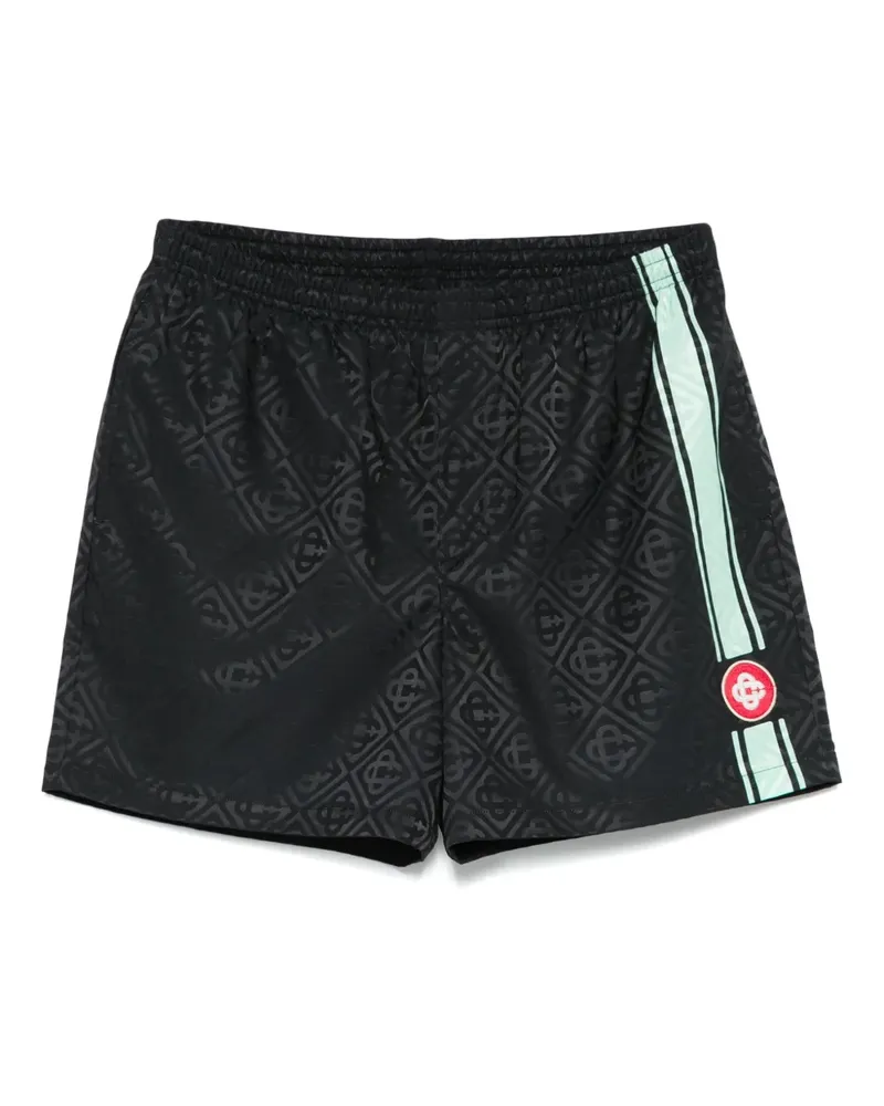 Casablanca Paris Badeshorts aus gestreiftem Jacquard - Schwarz Schwarz