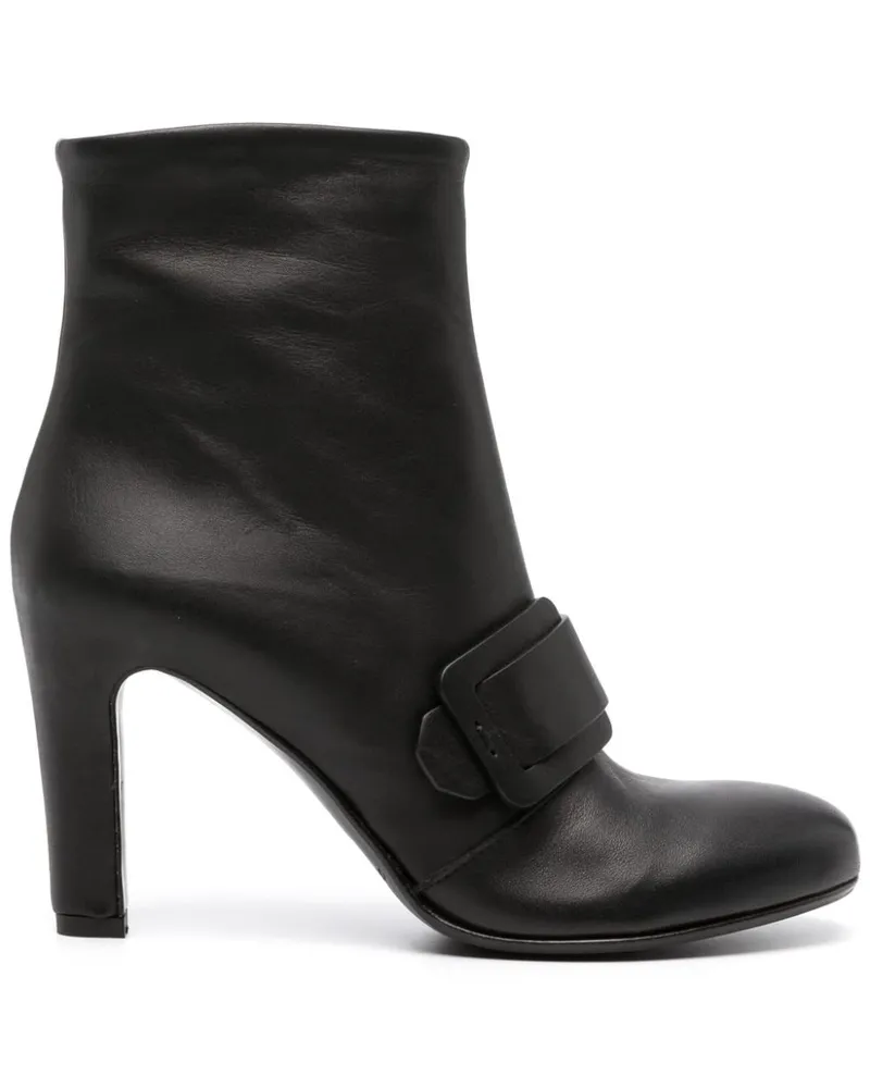 Roberto del Carlo Schnürstiefel mit Schnalle 90mm Schwarz