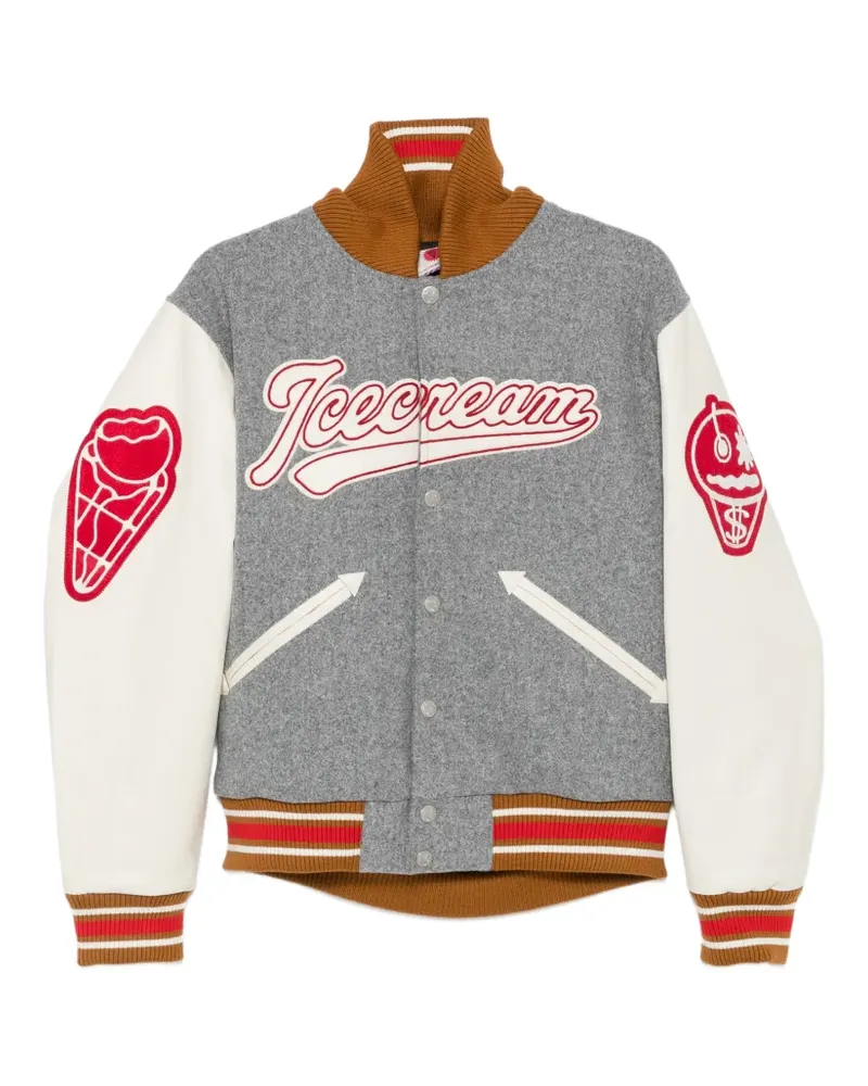 ICECREAM logo-patch bomber jacket - Grau Grau