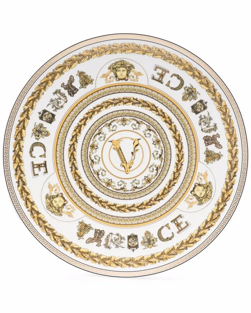 Versace Virtus Gala Teller 33cm - Weiß Weiß