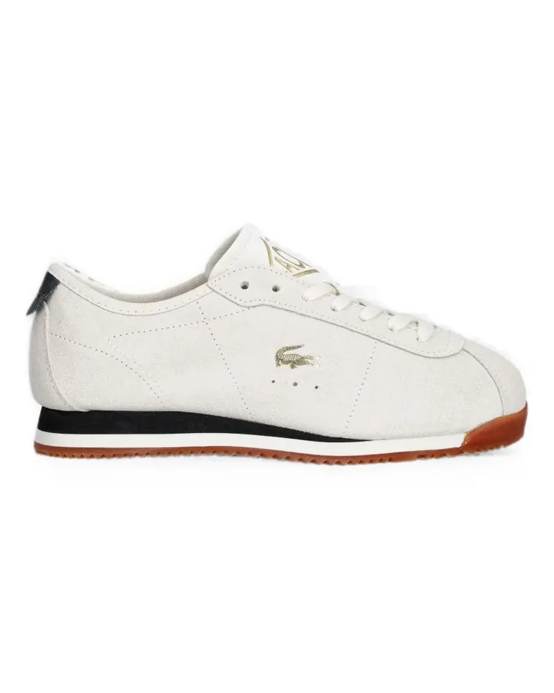 Lacoste logo-embroidered suede sneakers - Nude Nude