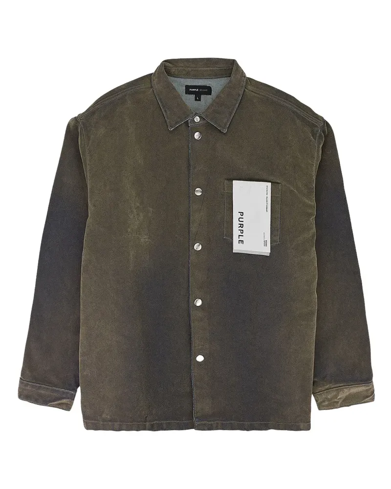 PURPLE BRAND STADIUM "Green" Hemdjacke aus Denim - Grün Grün