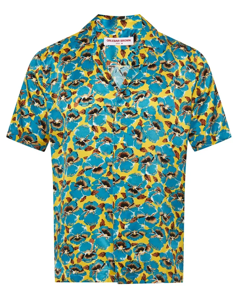 Orlebar Brown Maitan Hemd mit Blumenprint - Blau Blau
