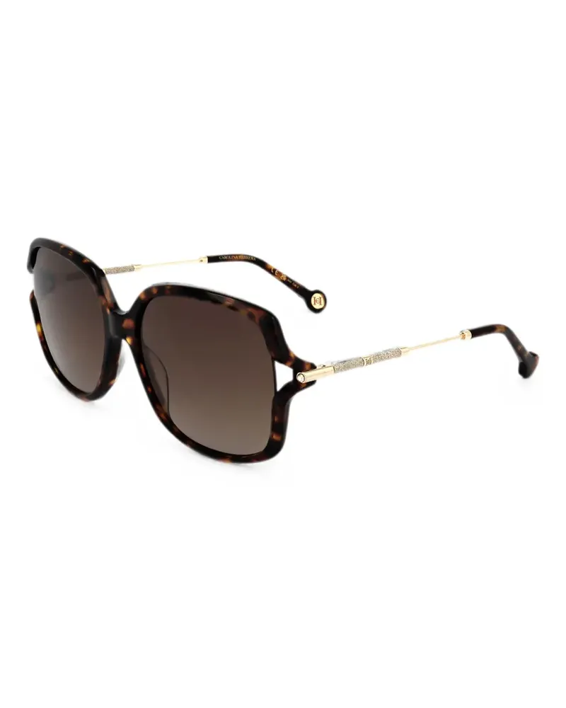 Carolina Herrera New York Geometrische Sonnenbrille in Schildpattoptik - Braun Braun