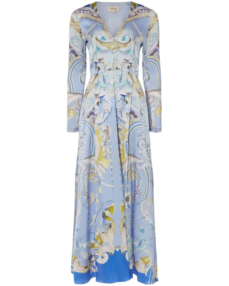 Temperley London Mantel mit Carline-Print - Blau Blau