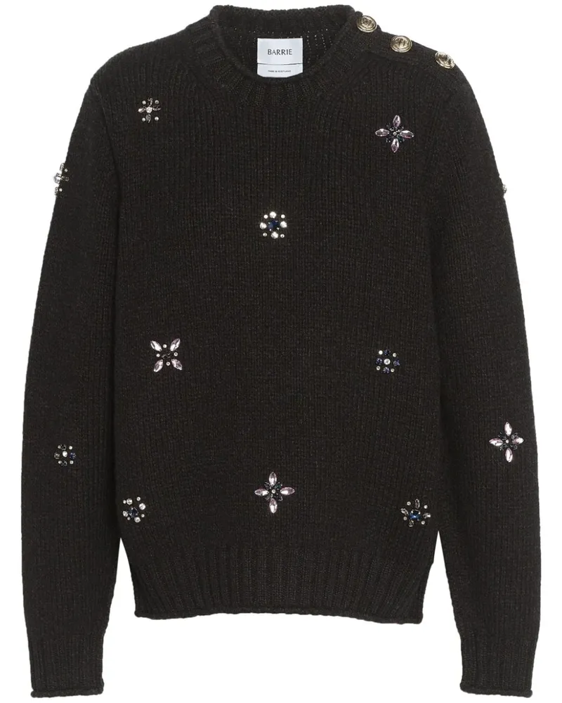 Barrie Bestickter Kaschmirpullover - Schwarz Schwarz