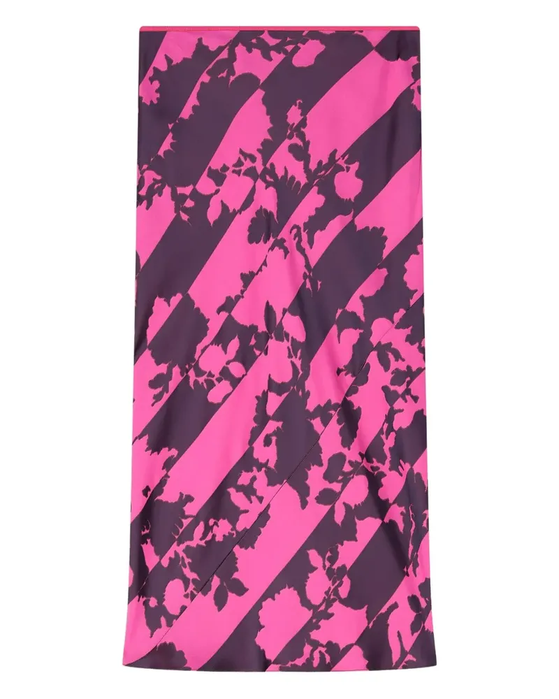Dries van Noten Midirock mit Print - Rosa Rosa