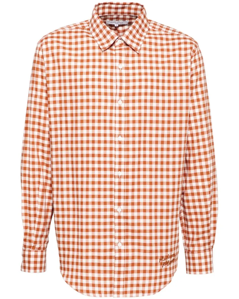 Kitsuné Hemd mit Vichy-Karo - Orange Orange
