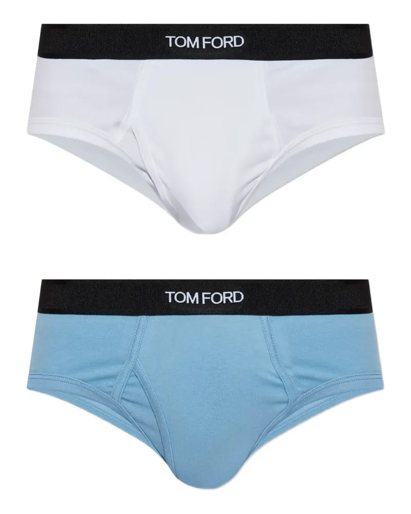 Tom Ford Set aus zwei Slips mit Logo-Bund - Weiß Weiß