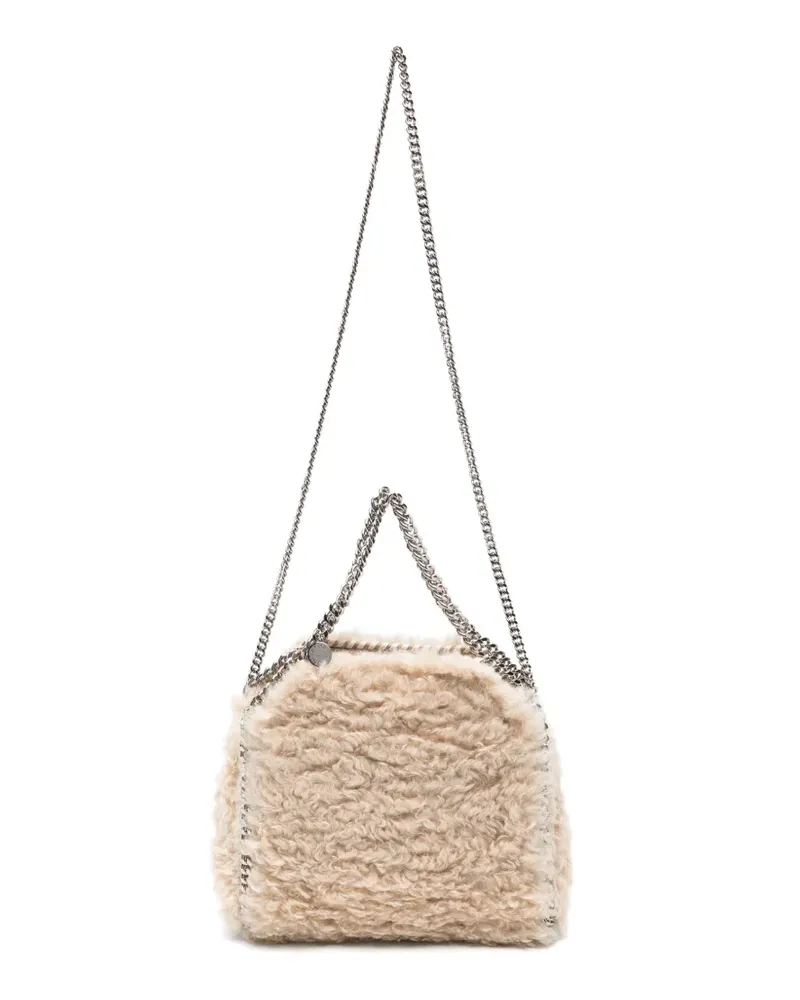 Stella McCartney Falabella Schultertasche aus Faux Shearling - Nude Nude