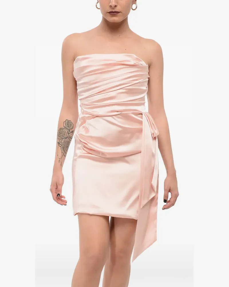 HALPERN draped-detailing strapless-design mini dress - Rosa Rosa