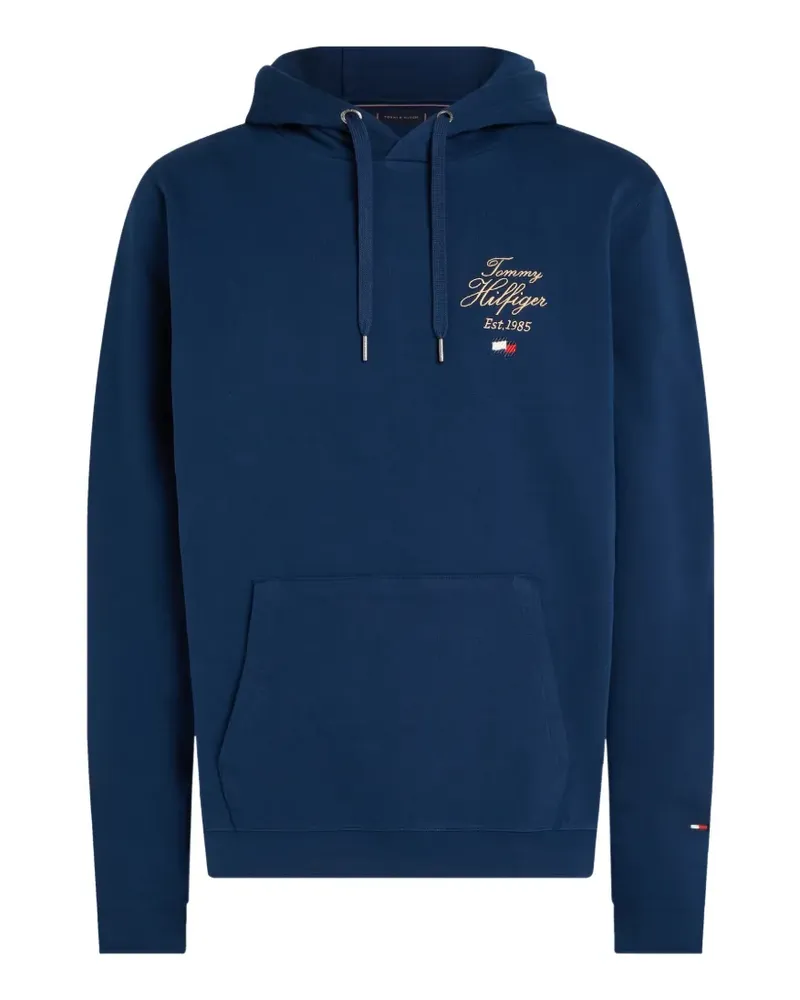 Tommy Hilfiger logo-embroidered drawstring hoodie - Blau Blau