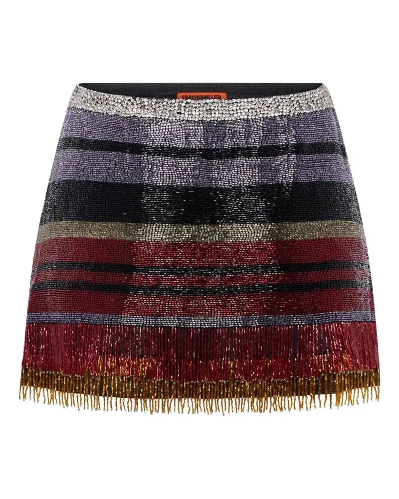 Simon Miller beaded striped mini skirt - Rot Rot