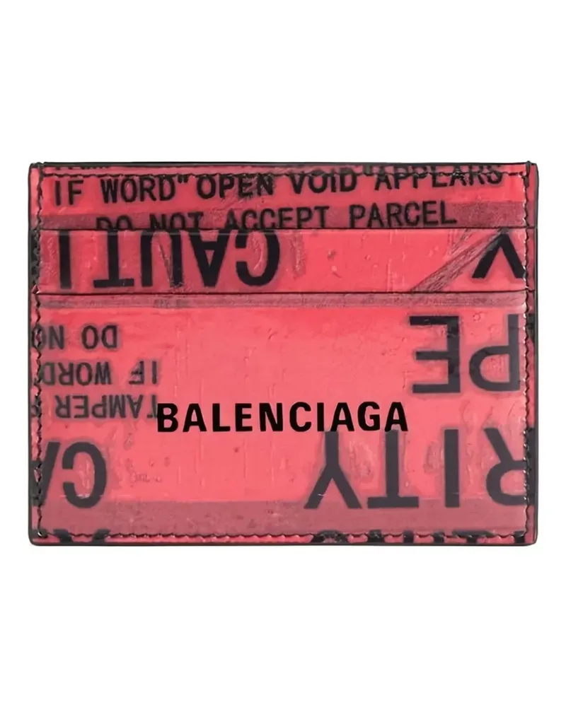 Balenciaga Kartenetui mit Logo-Motiv - Rot Rot