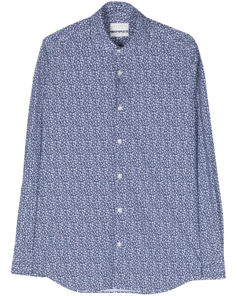 Dell'oglio Hemd mit Blumen-Print - Blau Blau