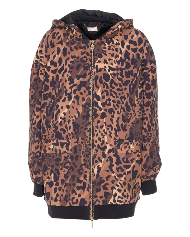 Liu Jo leopard-print hooded jacket - Braun Braun