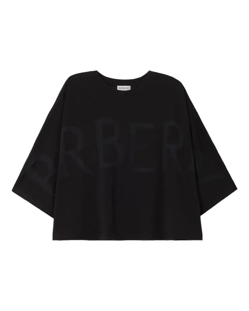 Burberry logo cotton-blend T-shirt - Schwarz Schwarz