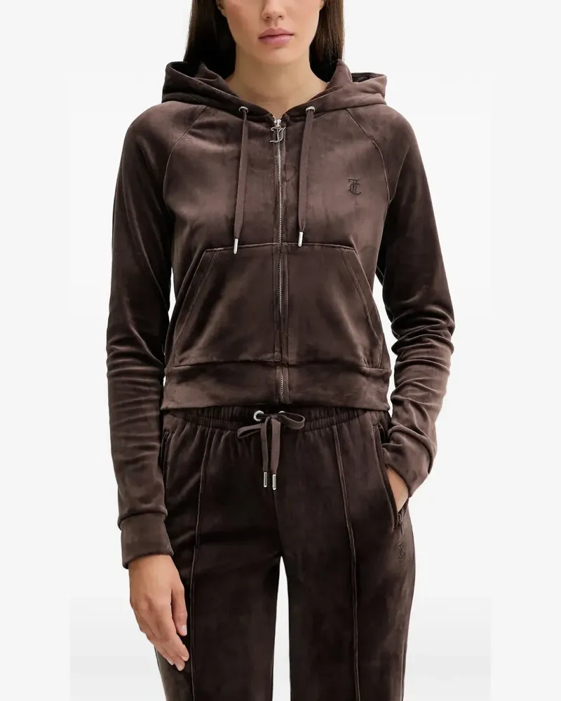 Juicy Couture Verzierter Hoodie mit Reißverschluss vorne - Braun Braun
