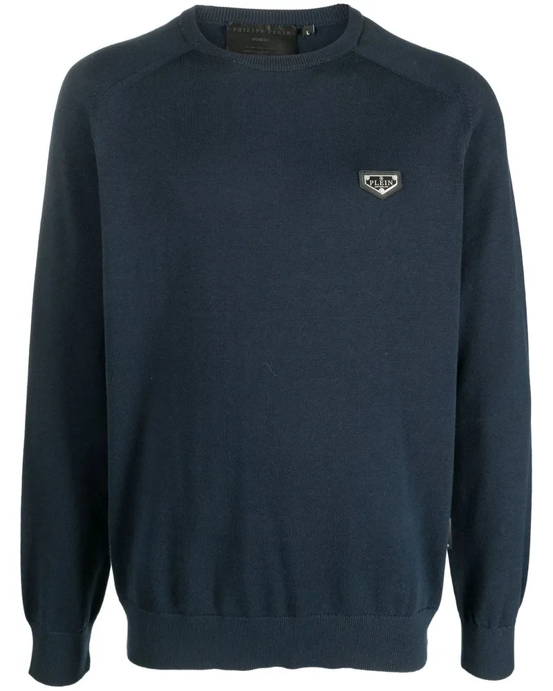 Philipp Plein Pullover mit Logo-Schild - Blau Blau