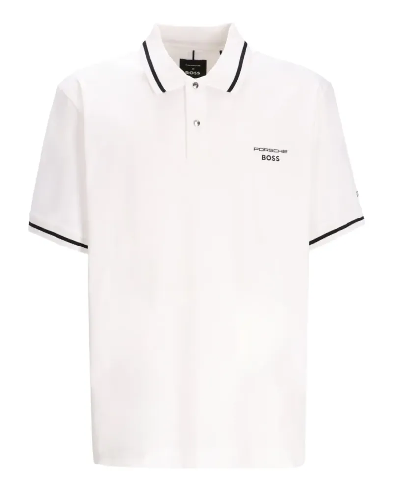 HUGO BOSS Poloshirt mit Kontrastdetail - Weiß Weiß