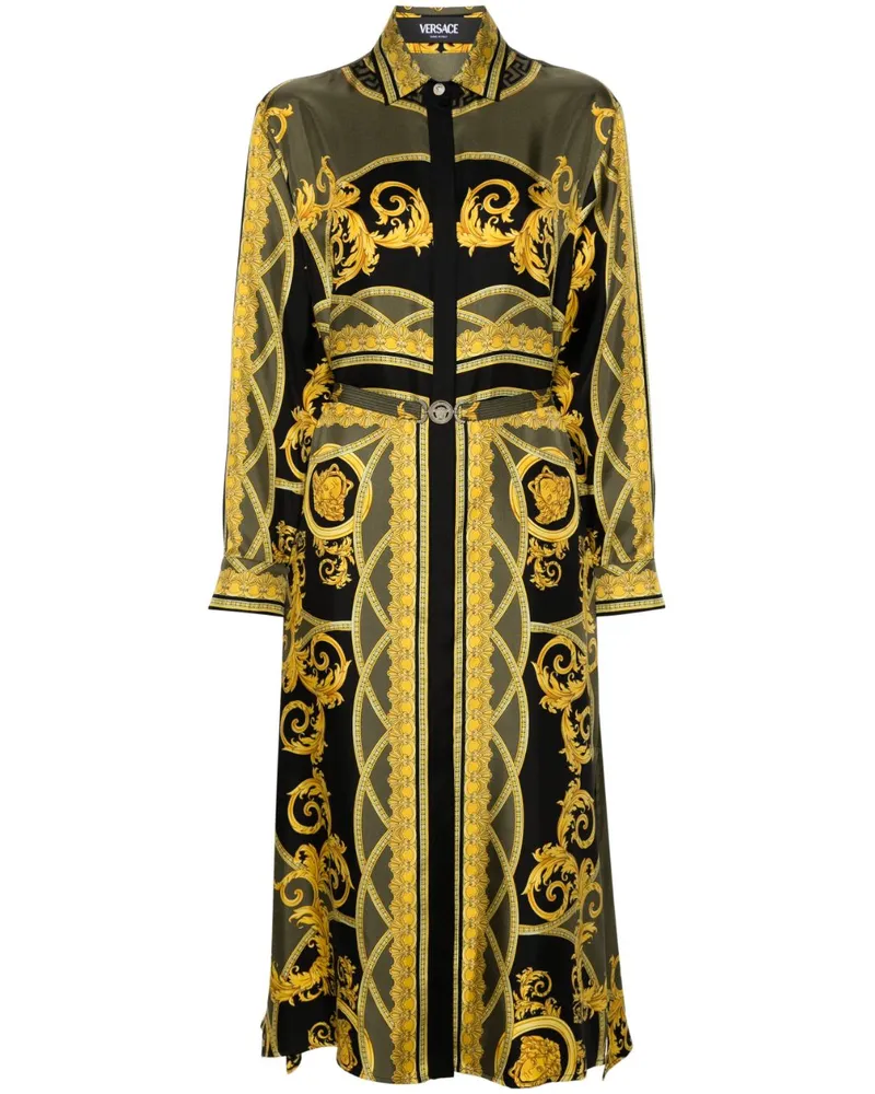 Versace La Coupe des Dieux Seidenhemdkleid - Schwarz Schwarz
