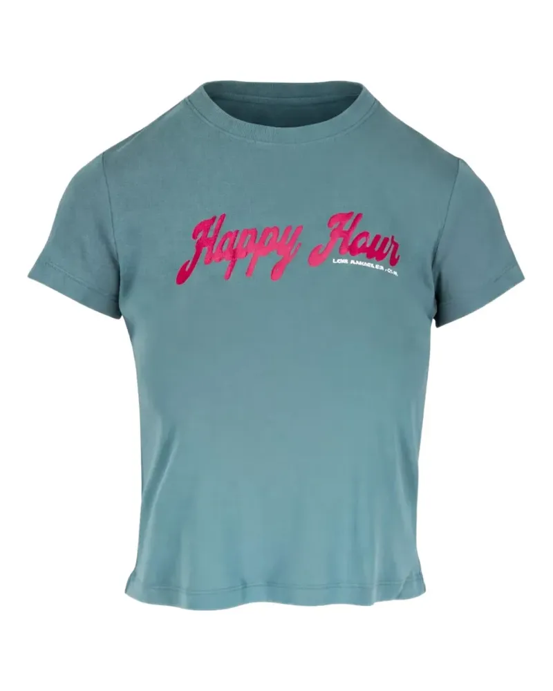 Adriano Goldschmied Sadie T-Shirt mit Slogan-Print - Blau Blau