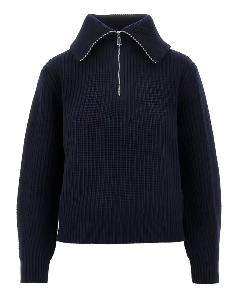 Max Mara Pullover mit Rollkragen und Reißverschluss - Blau Blau