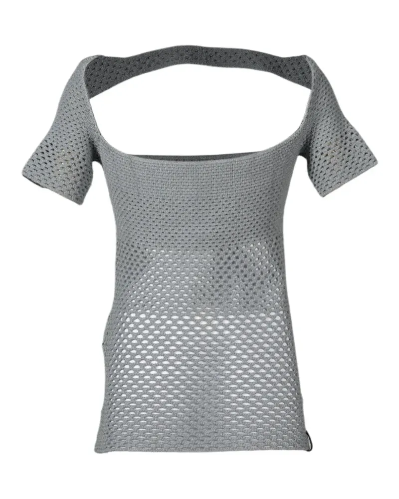 Isa Boulder fishnet cut-out top - Grau Grau