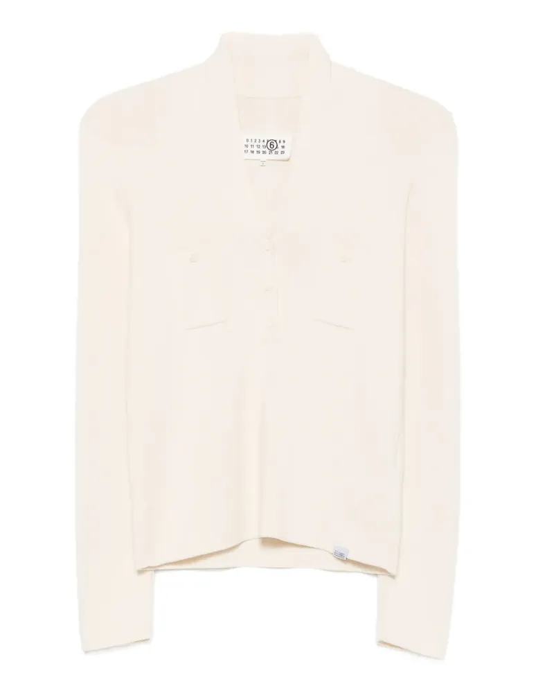 Maison Margiela Pullover mit V-Ausschnitt - Nude Nude