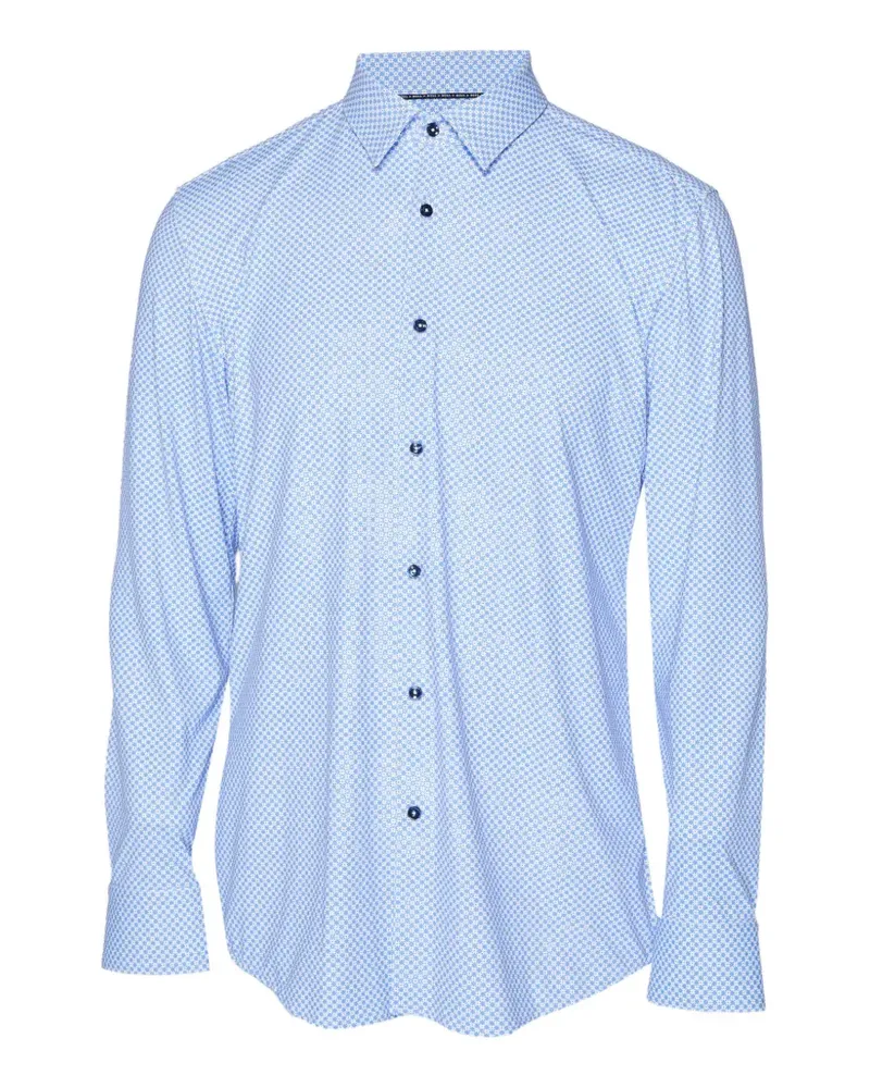 HUGO BOSS Schmales Hemd mit Print - Blau Blau