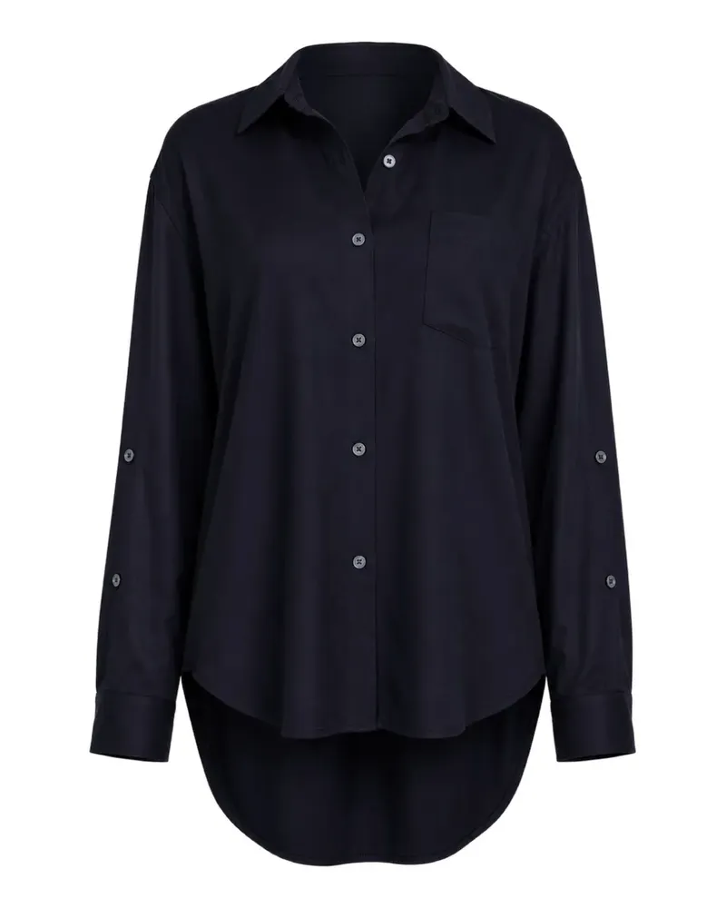 Citizens of humanity Kayla chest-pocket curved-hem shirt - Blau Blau