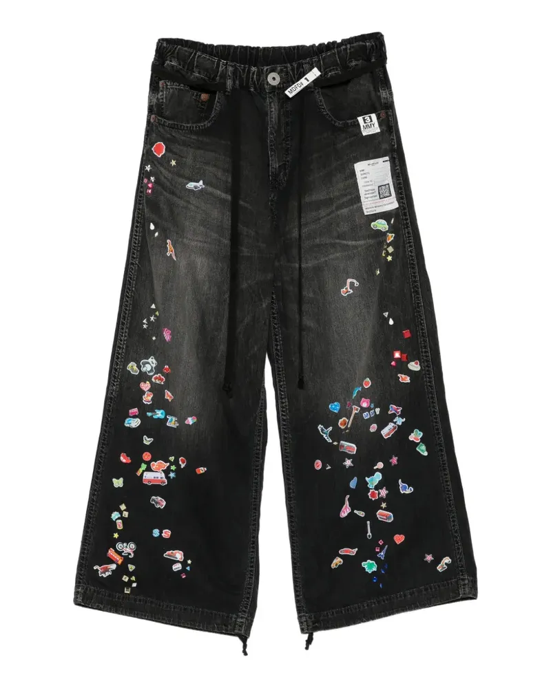 MIHARAYASUHIRO Skinny-Jeans mit Patch - Schwarz Schwarz