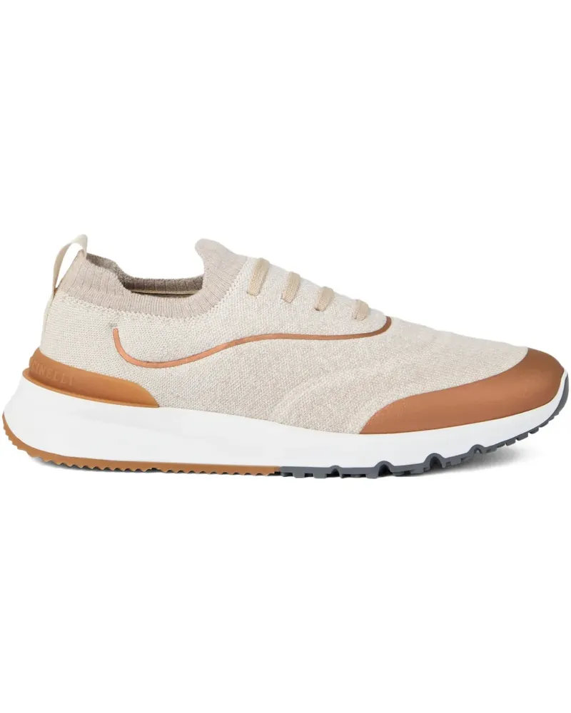 Brunello Cucinelli Sneakers in Strickoptik - Nude Nude