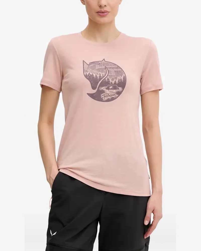 Fjäll Räven Abisko T-Shirt mit Logo - Rosa Rosa