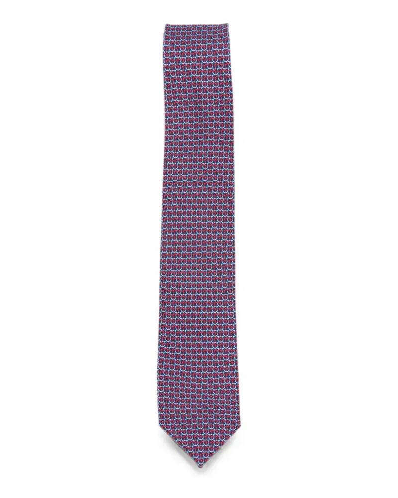Ferragamo Gancini-pattern tie - Blau Blau