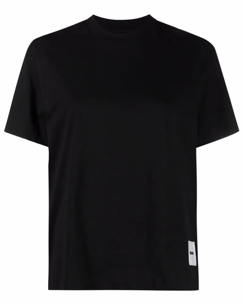 Jil Sander T-Shirt mit Logo-Patch - Schwarz Schwarz