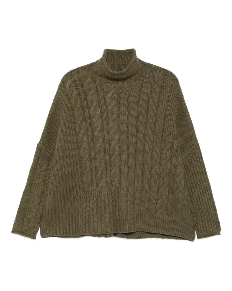 Eric Bompard Rollkragenpullover mit Zopfmuster - Braun Braun