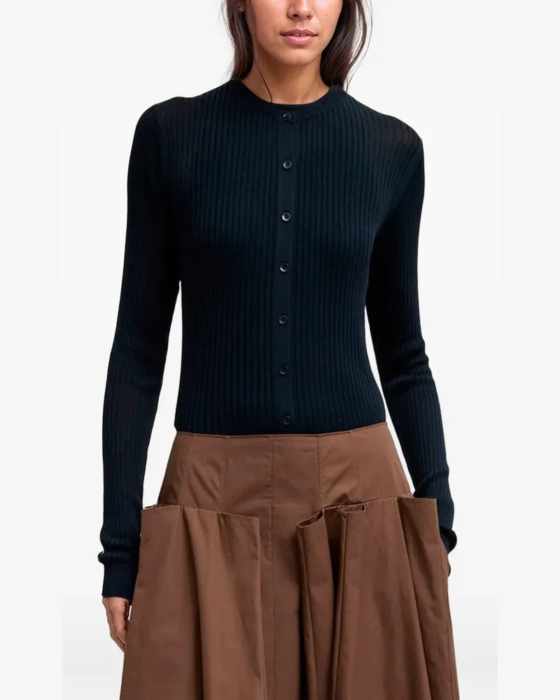 tibi Gerippter Cardigan - Blau Blau