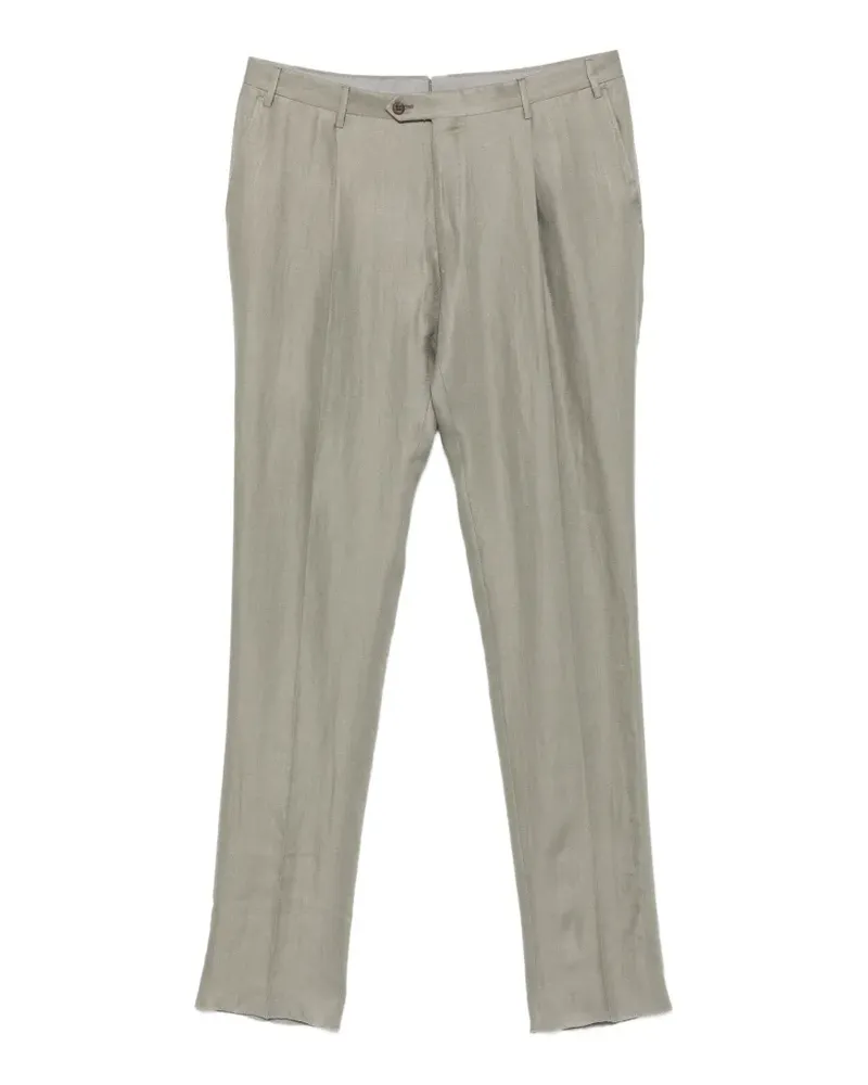 Corneliani pleated pressed-crease trousers - Grün Grün