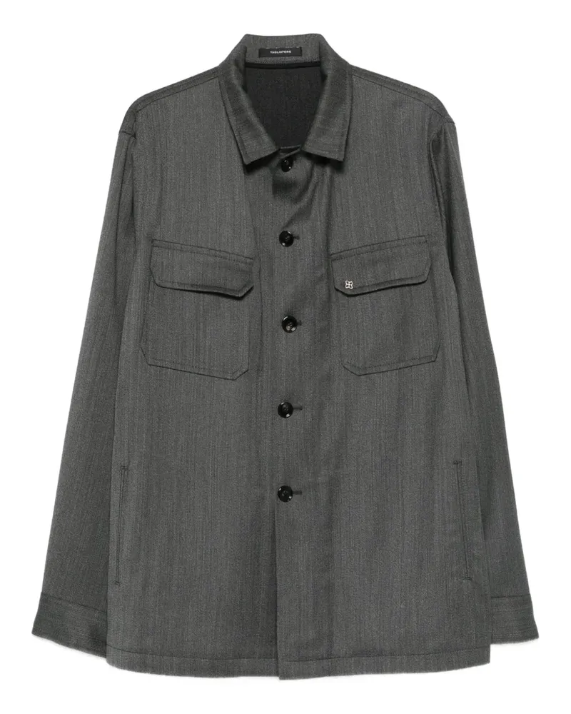 Tagliatore Hemdjacke mit Logo-Patch - Grau Grau
