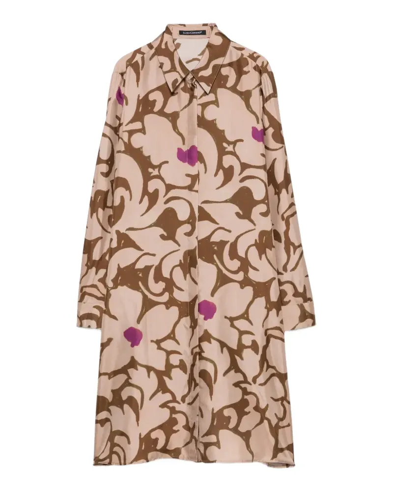 Luisa Cerano Midikleid mit Blumenprint - Nude Nude