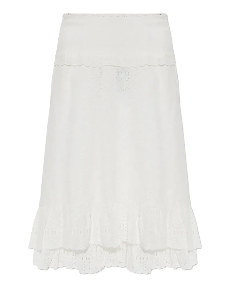 Ulla Johnson Violetta broderie-anglaise ruffled midi skirt - Weiß Weiß